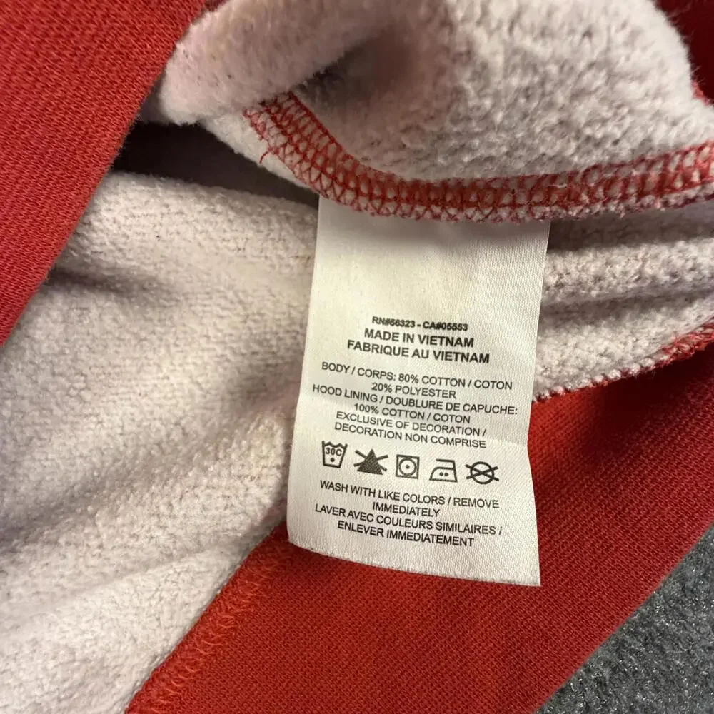 Nike Mens Red All Over Logo‎ Pattern Fleece Hoodie Sweatshirt Large #912